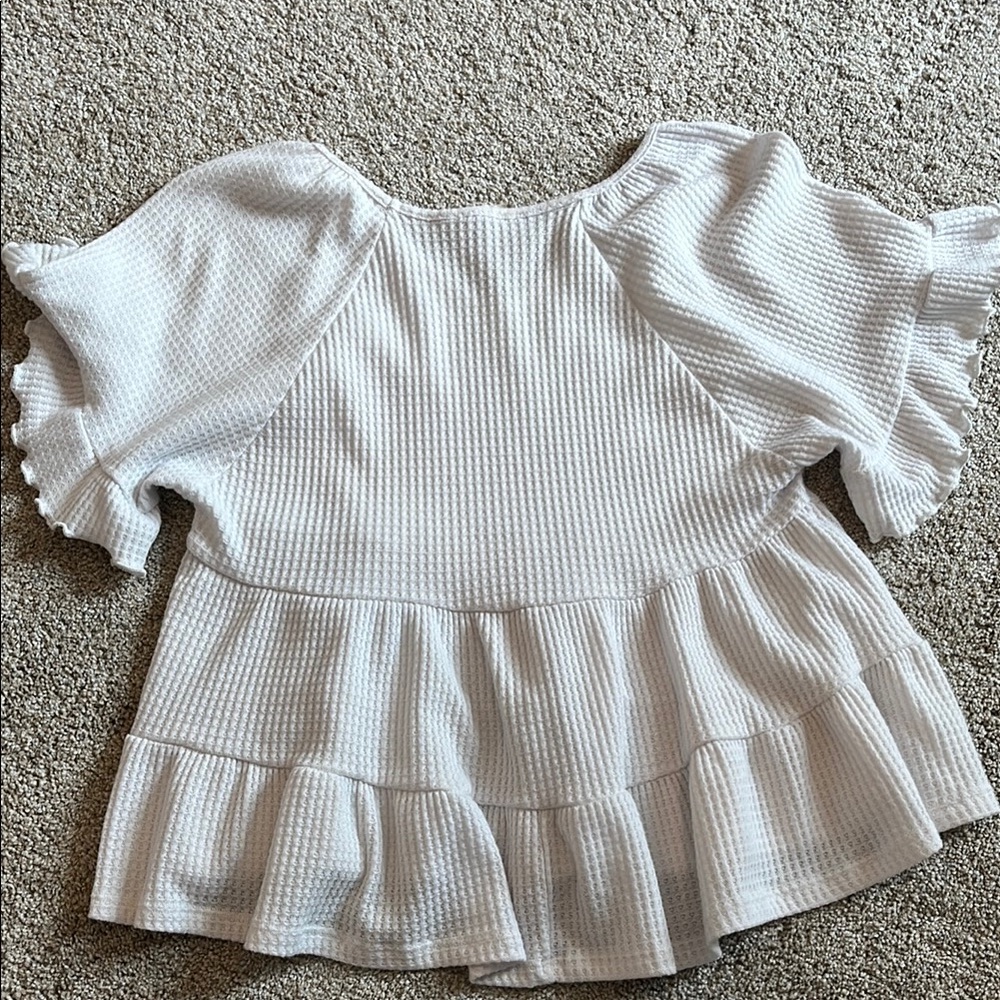 White Ruffled Top - Picture 2 of 2